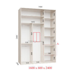 Корпус 160х60х240 наповнення люкс