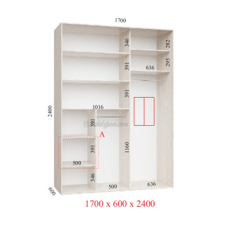Корпус 170х60х240 наповнення люкс