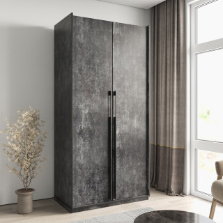 Шафа розпашна з штангою на 2 дверки (Марвел-4) black-beton