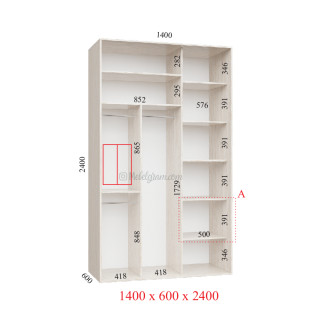 Корпус 140х60х240 наповнення люкс